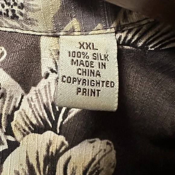 Tommy Bahama Men's Silk Brown Floral Hawaiian Shirt Size XXL - Picture 4 of 5